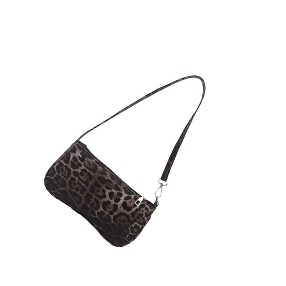 Stylish PU Leopards Print Shoulder Bag Vintage Design Lightweight Underarm Bag Practical Armpit Purse for Women
