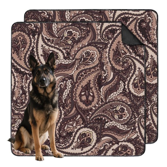 Stylish Paisley 48"x48" Dog Pee Pads, Washable Reusable & Leak-Proof Potty Pads for Indoor Use.