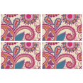 thumbnail image 1 of Stylish Paisley Placemats Set of 4, Flax Linen Table Mats Featuring Colorful Vintage Boho Floral Prints with Elegant Mandala and Geometric Designs, 1 of 6