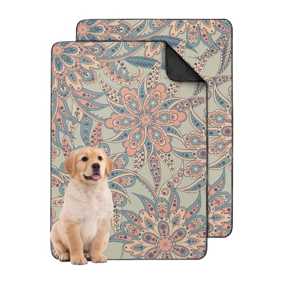 Stylish Paisley Reusable Potty Pad, 24" x35" Washable and Non-Slip, Highly Absorbent Mat for Dog Crates and for Indoor Pet Relief Stations.