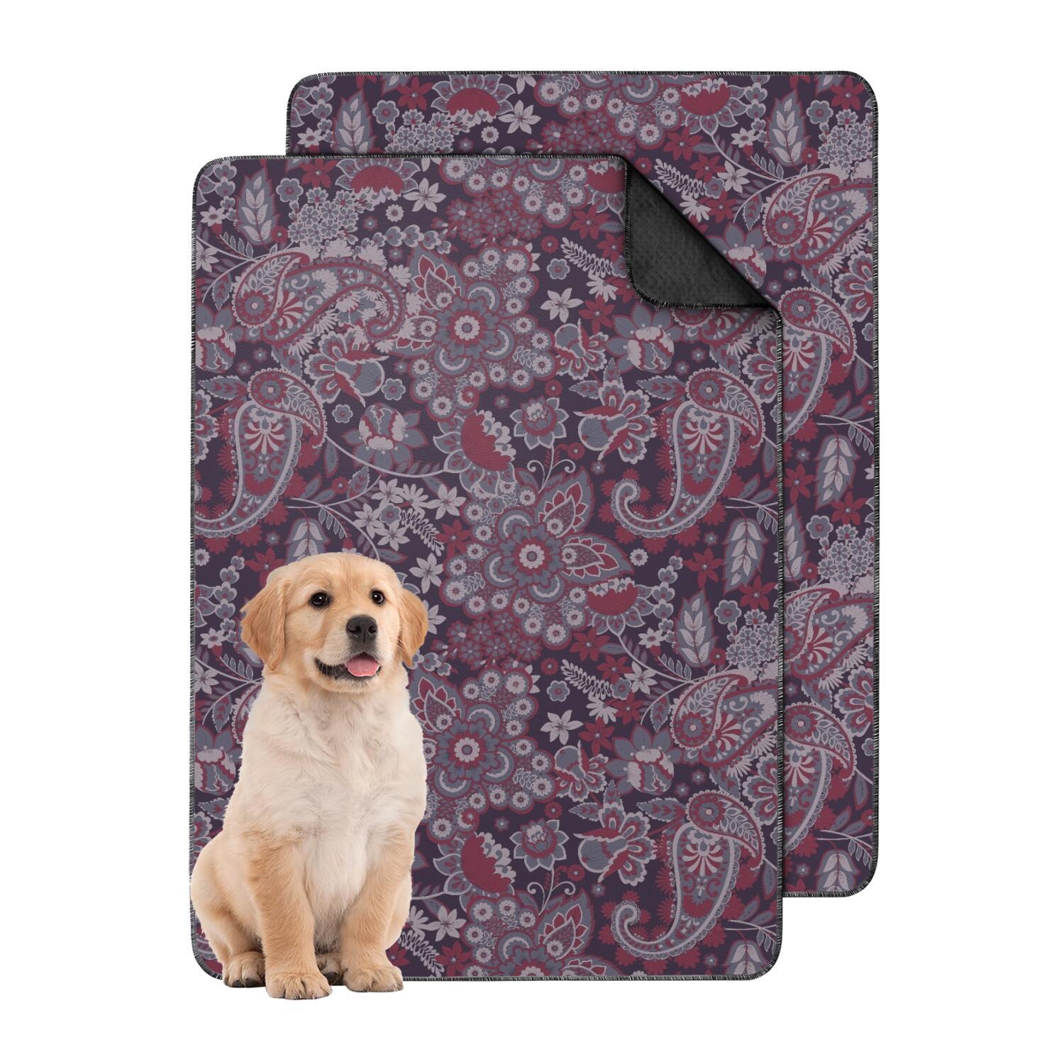Curated visual reference: Visual Reference: Stylish Paisley Washable Pet Pad 24 X35 Leak Proof Design