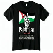 Stylish Palestinian Flag Victory Sign Black TShirt Design Unreal Engine 5 Style Iconic Hand Gesture Green White Red Colors