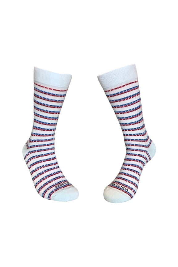 Stylish Patriotic Red and Blue Stiped Sock from the Sock Panda