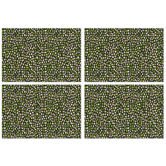 Stylish Pattern Round Elastic Tablecloth – Fitted Polyester Printed Table Cover with Stretch Edge for Kitchen, Dining, Outdoor or Patio Table, 17.7x11.8in, Pattern-spots04, White