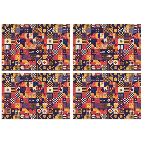 Stylish Pattern Round Elastic Tablecloth – Fitted Polyester Printed Table Cover with Stretch Edge for Kitchen, Dining, Outdoor or Patio Table, 17.7x11.8in, Pattern-v4-75, White