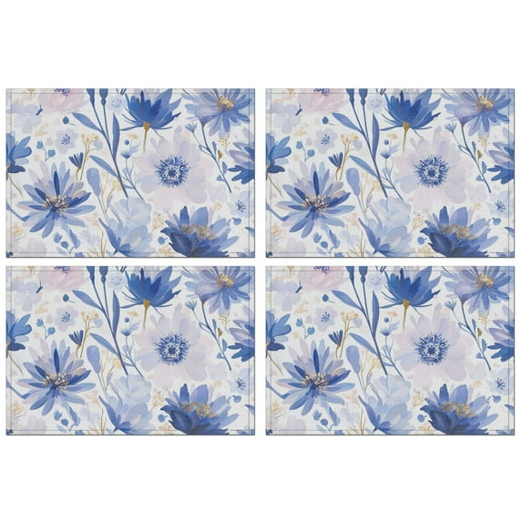 Stylish Pattern Round Elastic Tablecloth – Fitted Polyester Printed Table Cover with Stretch Edge for Kitchen, Dining, Outdoor or Patio Table, 17.7x11.8in, S-flowers11, White