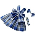 thumbnail image 1 of Stylish Pet Clothes Cute Plaid Print Dog Harness Dress with Bowknot for Small Ideal for Indoor Outdoor Activities, 1 of 5