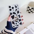 thumbnail image 1 of Stylish Phone Case for Apple iPhone 16 Pro, Glitter Ring Holder Kickstand Shockproof Bumper Anti-Scratch Rugged Hybrid Slim Fit Cover for iPhone 16 Pro, Cow stripe, 1 of 8