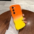 thumbnail image 1 of Stylish Phone Case for Samsung Galaxy A32 5G, Gradient Color Design Wave Frame Cover Shockproof Anti-Scratch Drop Protective Slim Fit Bumper Case for Girls Women, Orange, 1 of 7
