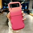 thumbnail image 1 of Stylish Phone Case for Samsung Galaxy Z Flip 3, Gradient Color Design Wave Frame Cover Shockproof Anti-Scratch Drop Protective Slim Fit Bumper Case for Girls Women, Rose, 1 of 9