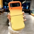 thumbnail image 1 of Stylish Phone Case for Samsung Galaxy Z Flip 4, Gradient Color Design Wave Frame Cover Shockproof Anti-Scratch Drop Protective Slim Fit Bumper Case for Girls Women, Orange, 1 of 9