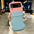 thumbnail image 1 of Stylish Phone Case for Samsung Galaxy Z Flip 5, Gradient Color Design Wave Frame Cover Shockproof Anti-Scratch Drop Protective Slim Fit Bumper Case for Girls Women, Pink, 1 of 9
