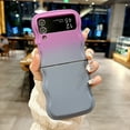 thumbnail image 1 of Stylish Phone Case for Samsung Galaxy Z Flip 6, Gradient Color Design Wave Frame Cover Shockproof Anti-Scratch Drop Protective Slim Fit Bumper Case for Girls Women, Purple, 1 of 9