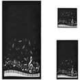 thumbnail image 1 of Stylish Piano Keys with Musical Notes Pattern Soft Decorative Set of 3 Towels, 1 Bath Towel+1 Hand Towel+1 Washcloth, Multipurpose for Bathroom, Hotel, Gym, Spa and Beach(Black White), 1 of 6