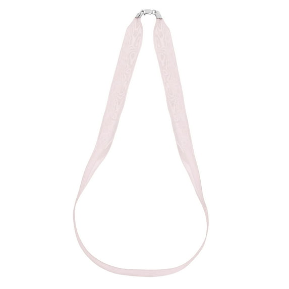 Stylish Pink Double Ribbon Choker Necklace with Sterling Silver Clasp