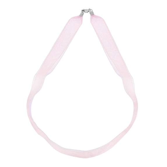 Stylish Pink & Lilac Double Ribbon Choker Necklace with Sterling Silver Clasp