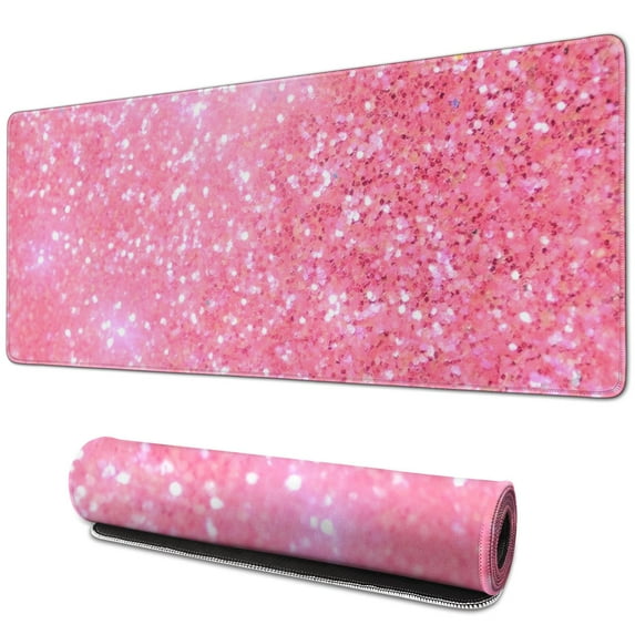 Stylish Pink Mouse Pad with Inspiring Quote - Large 31.5x11.8 in Desk Mat, Keyboard Pad, Laptop Protector - Lovely Addition to Pink Desk Accessories