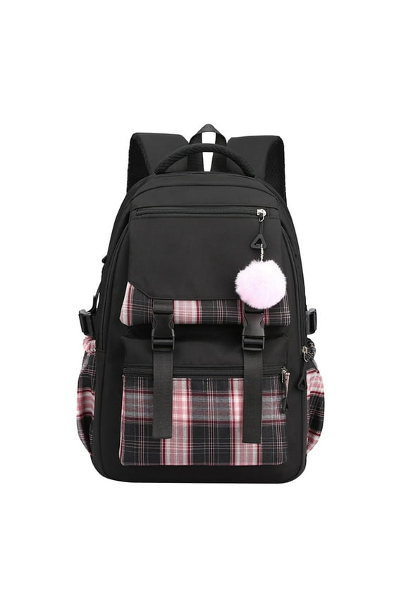 Stylish Plaid Backpack for Women and Teens, Lightweight Large Capacity Casual Bag with Multi-Pockets and Laptop Compartment, Trendy Travel Daypack for Daily Use