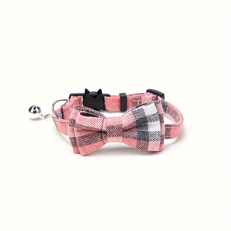 Stylish Plaid Bow-Tie Cat Collar - Adjustable & Comfortable Fit