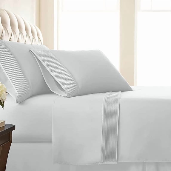 Stylish Pleated Hem 21-inch Extra Deep Pocket Comfortable Microfiber Sheet Set by Southshore Fine Linens