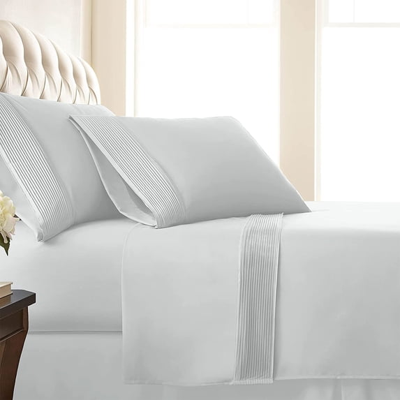 Stylish Pleated Hem 21-inch Extra Deep Pocket Comfortable Microfiber Sheet Set by Southshore Fine Linens