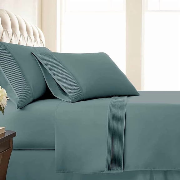 Stylish Pleated Hem 21-inch Extra Deep Pocket Comfortable Microfiber Sheet Set by Southshore Fine Linens