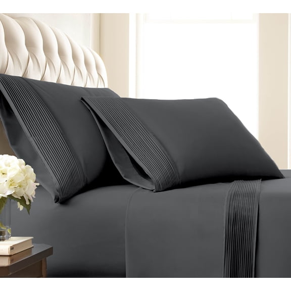 Stylish Pleated Hem 21-inch Extra Deep Pocket Comfortable Microfiber Sheet Set by Southshore Fine Linens