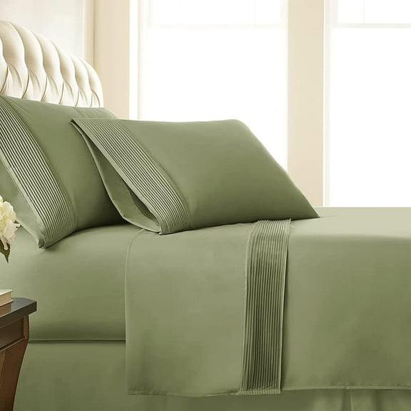 Stylish Pleated Hem 21-inch Extra Deep Pocket Comfortable Microfiber Sheet Set by Southshore Fine Linens
