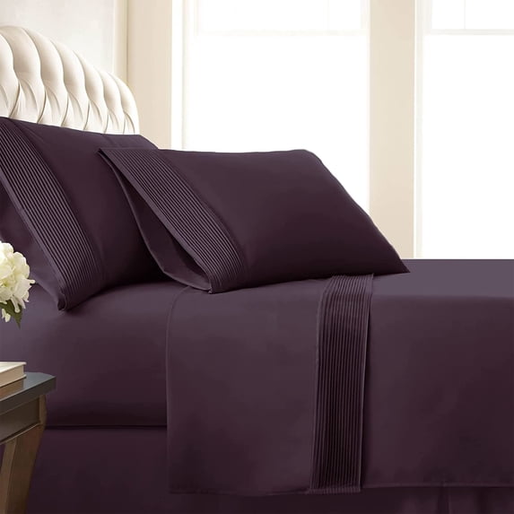 Stylish Pleated Hem 21-inch Extra Deep Pocket Comfortable Microfiber Sheet Set by Southshore Fine Linens