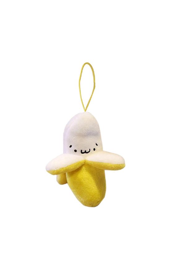 Stylish Plush Banana Keychain Pendant with Fun Design for Student and Bag Charm Creative Backpack Decoration