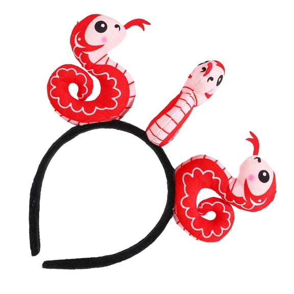 Stylish Plush Snake Headband for New Year Event Adding Personality for Adult Kids Seasonal Holiday Props Headpiece