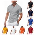 thumbnail image 1 of Stylish Polo Shirts Men Casual Collared Short Sleeve Button Up Golf Shirt Shirt Lightweight Quick Dry Work Shirts Light Gray XXL, 1 of 9