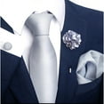 thumbnail image 1 of Stylish Polyester Tie Pocket Square Cufflinks Lapel Pin Men's Formal Wear Collection, 1 of 8