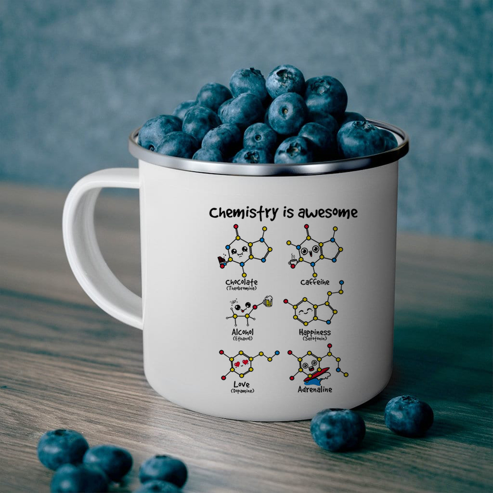 Stylish and Practical Enamel Chemistry Mug Ideal Coffee Cup for