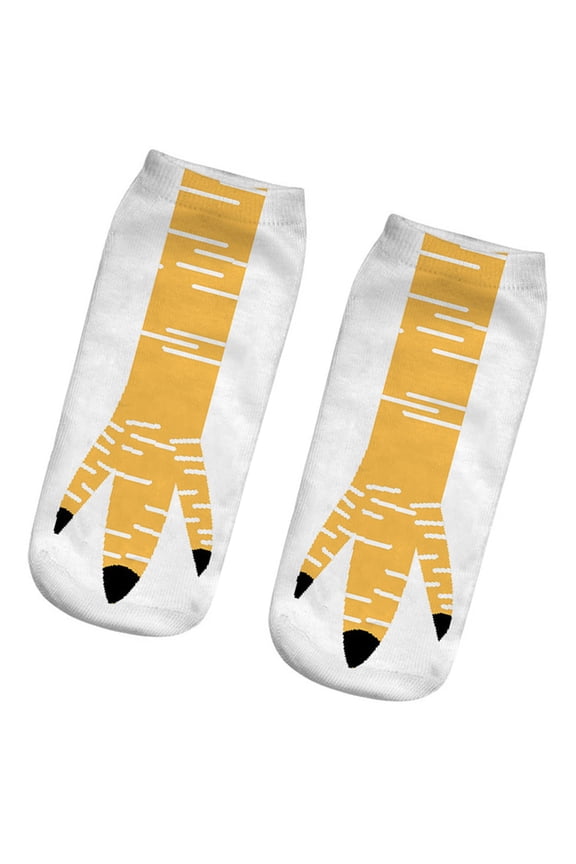 High Elasticity Funny 3D Printed Chicken Pattern Ankle Socks for Women and Men Novelty Short Socks Party Gag Gift