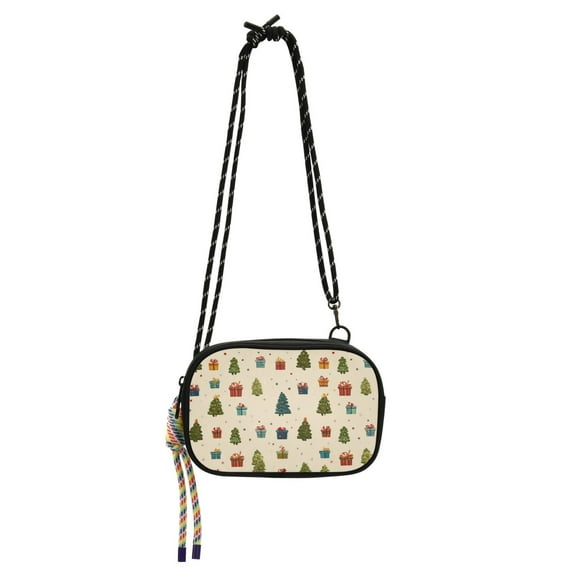 Stylish Printed Crossbody Phone Purse Zipper With Detachable Strap Daily Essentials Beige Background