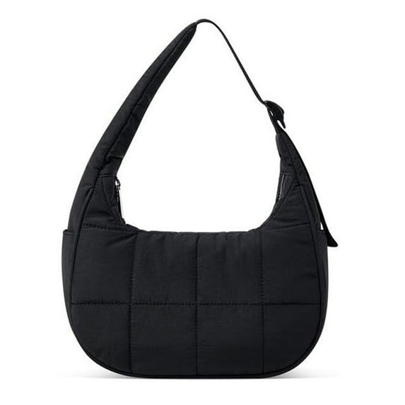 Stylish Puffer Crescent Shoulder Bag for Women, Quilted Nylon Handbag with Adjustable Strap, Lightweight & Water-Resistant for Daily Commute and Travel Essentials