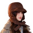 Stylish Puffer Trapper Hat Outdoor Cycling Hat Trendy Portable ...