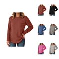 thumbnail image 1 of Stylish Pullover Sweater for Women – Long Sleeve Crewneck Tunic Top, Fall Winter 2025 Trendy Fashion Outfit, Plus Size Available, 1 of 4