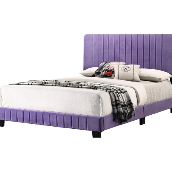 Stylish Queen Bed In Stunning Purple - Adds Contemporary Glamour To Bedroom Long-lasting With Superior Materials 86"d X 65"w 48"h Assembly Required Process Vibrant Chic Design Complements Modern