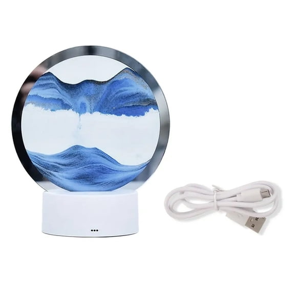 Stylish Quicksand Painting Table Lamp With Remote Control And Usb Connectivity