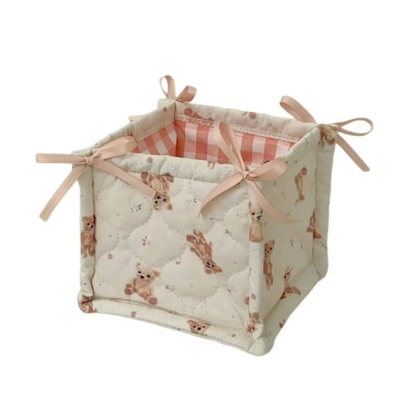 Stylish Quilted Fabric Storage Basket for Keeping Desks Tidying and Neat