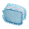 thumbnail image 1 of Stylish Quilted Gingham Cosmetic Organizer Pouch For Travel And Daily Use With Ruffle Design Elegant Makeup Storage Solution, 1 of 2
