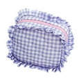 thumbnail image 1 of Stylish Quilted Gingham Cosmetic Organizer Pouch For Travel And Daily Use With Ruffle Design Elegant Makeup Storage Solution, 1 of 2