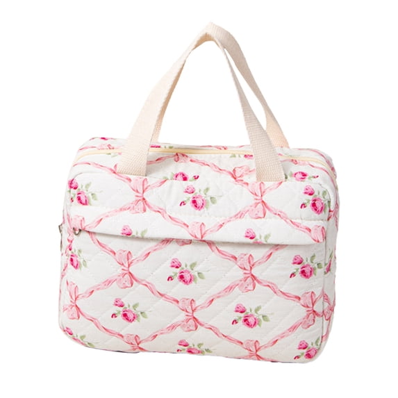 Stylish Quilted Lunch Tote Bag For Women With Front Pocket Insulated Container For Work Meals