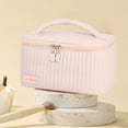 thumbnail image 1 of Stylish Cosmetic Bag Cute Makeup Pouch Mini Quilted Beauty Handy Zipper Travel Storage for Women, 1 of 3