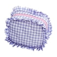 thumbnail image 1 of Stylish Quilted Travel Makeup Organizer Bag Set with Ruffle Gingham Design for Women Girls Cosmetic Storage Pouch, 1 of 2