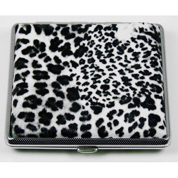 Stylish RFID Blocking Double Sided King Cigarette Case Holder and Credit Card RFID Protective Security Wallet (Leopard)