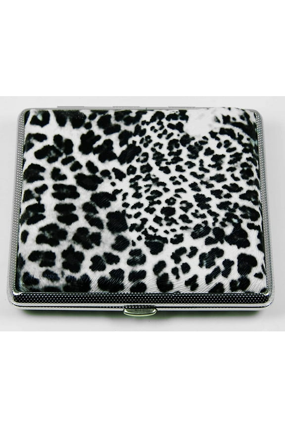 Stylish RFID Blocking Double Sided King Cigarette Case Holder and Credit Card RFID Protective Security Wallet (Leopard)