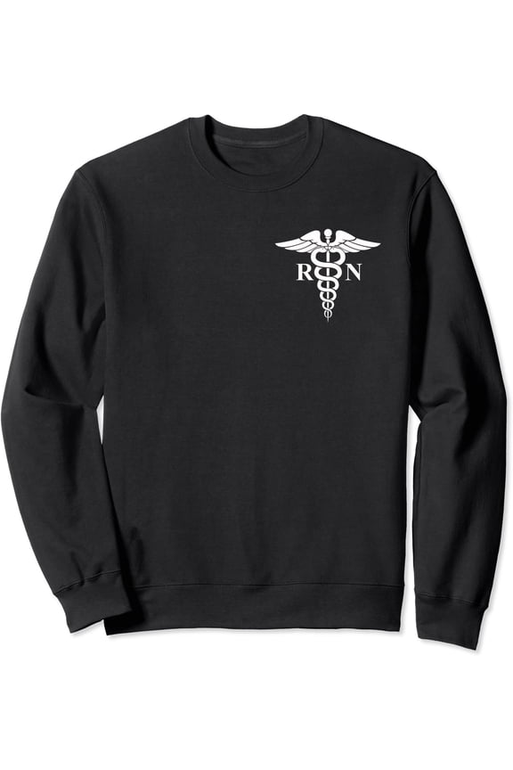 Stylish RN Nurse Caduceus Medical Symbol Sweatshirt - Perfect Gift for Healthcare Professionals